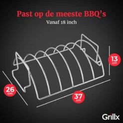 GrillX Sparerib Rek BBQ - Rib Rack Houder - Barbecue Spareribs Rek - BBQ Accesoires -Bbq Gereedschap Winkel 1200x1200 523