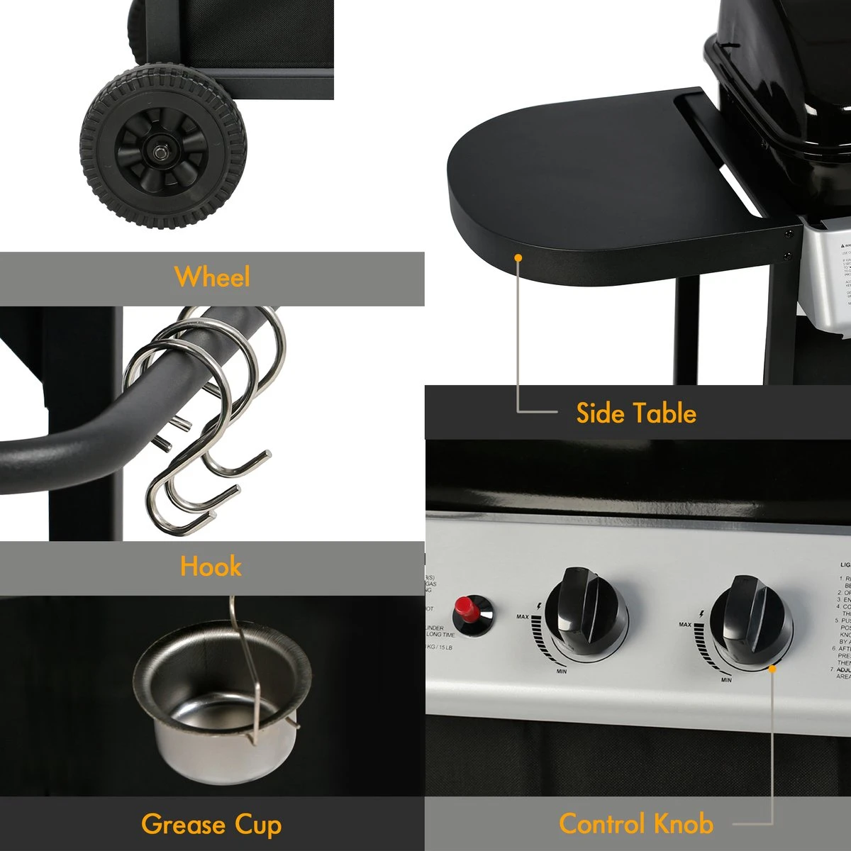 Bighorn Gasbarbecue En Grill – 2 Branders – Zwart 11 Bighorn Gasbarbecue En Grill – 2 Branders – Zwart - Afbeelding 9