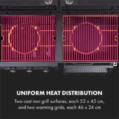 Klarstein Kingsville Double Barbecue - Houtskool- En Gasbarbecue - Smoker BBQ - Inclusief Deksels En Thermometer - Met 2 Roosters - Zwart 21 Klarstein Kingsville Double Barbecue - Houtskool- En Gasbarbecue - Smoker BBQ - Inclusief Deksels En Thermometer - Met 2 Roosters - Zwart -Bbq Gereedschap Winkel 1200x1200 620