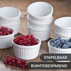 Chefarone Mini Ronde Ovenschalen - Mini Vormpjes Set Van 10 - Bakvormen Keramiek 200 ML - Crème Brulée Schaaltje - Wit -Bbq Gereedschap Winkel 1200x1200 851