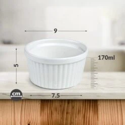 Chefarone Mini Ronde Ovenschalen - Mini Vormpjes Set Van 10 - Bakvormen Keramiek 200 ML - Crème Brulée Schaaltje - Wit -Bbq Gereedschap Winkel 1200x1200 853