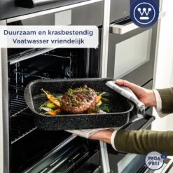 Westinghouse Ovenschaal Braadslede - Ø 35 Cm - Zwart Marmer -Bbq Gereedschap Winkel 1200x1200 858