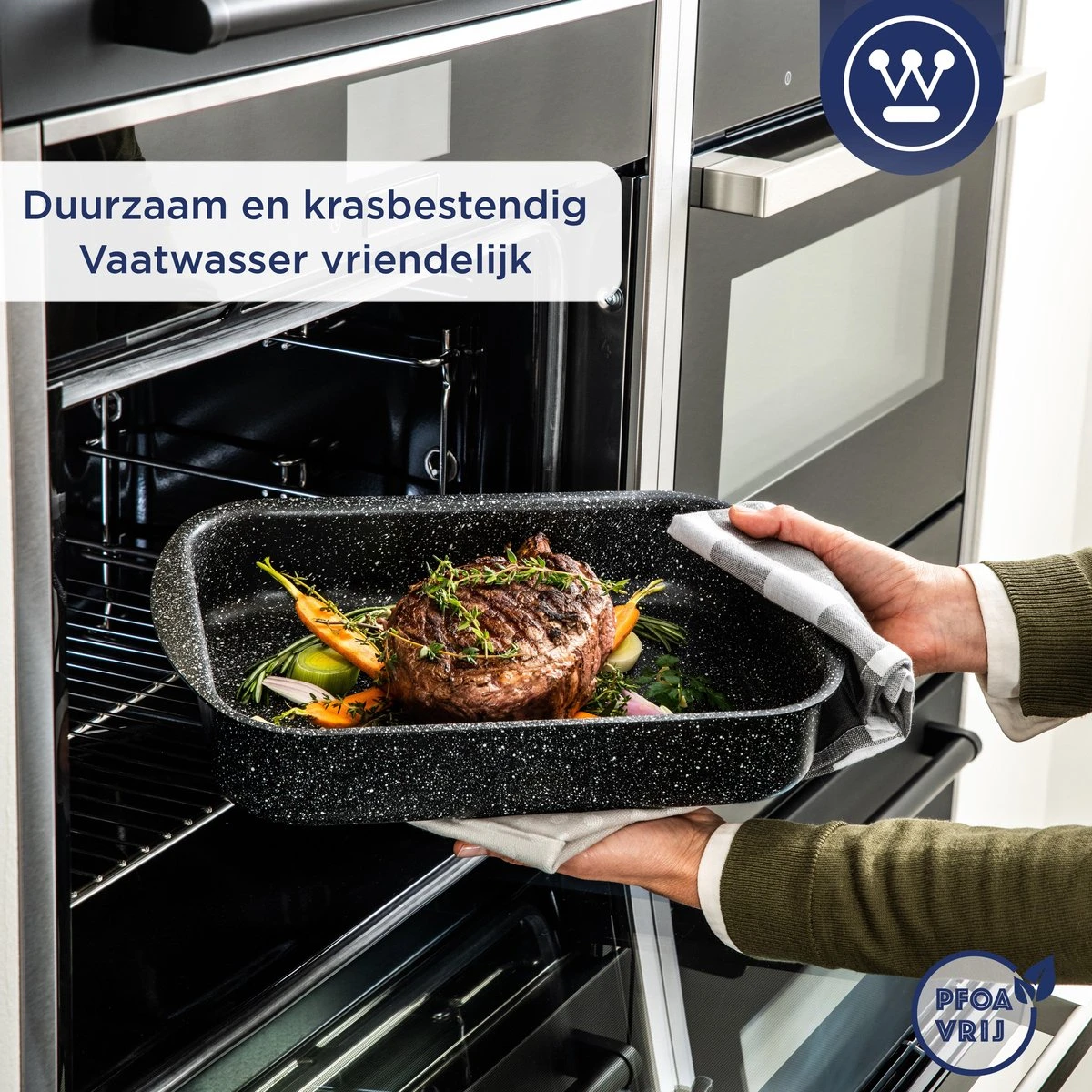 Westinghouse Ovenschaal Braadslede - Ø 25 Cm - Zwart Marmer - Kerstdiner 5 Westinghouse Ovenschaal Braadslede - Ø 25 Cm - Zwart Marmer - Kerstdiner - Afbeelding 3