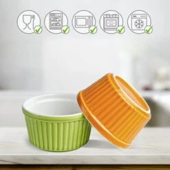Chefarone Mini Ronde Ovenschalen - Mini Vormpjes Set Van 10 - Bakvormen Keramiek 200 ML - Crème Brulée Schaaltje - Multicolor -Bbq Gereedschap Winkel 1200x1200 891