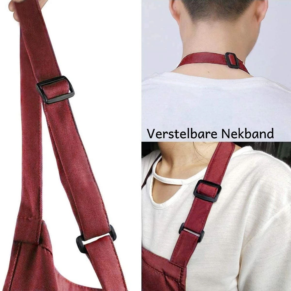 Viedouce 2 Pack Schort - Keukenschort - BBQ BIB Apron - Waterbestendig - Incl. Voorzak - Verstelbaar - Rood - (78 X 75 Cm) 4 Viedouce 2 Pack Schort - Keukenschort - BBQ BIB Apron - Waterbestendig - Incl. Voorzak - Verstelbaar - Rood - (78 X 75 Cm) - Afbeelding 2