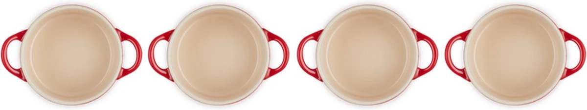 Le Creuset Aardewerken Mini Pannetjes Set Van 4 Stuks Kersenrood 7 Le Creuset Aardewerken Mini Pannetjes Set Van 4 Stuks Kersenrood - Afbeelding 5