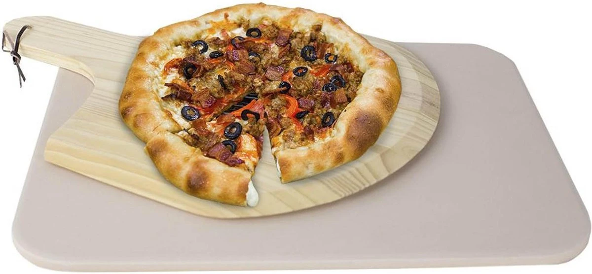 Buxibo 2in1 Pizzasteen - Voor BBQ & Oven - Inclusief Serveer Plank - Pizzabord/Pizzaplank - 30.5 X 38.1 X 1.4 Cm 3 Buxibo 2in1 Pizzasteen - Voor BBQ & Oven - Inclusief Serveer Plank - Pizzabord/Pizzaplank - 30.5 X 38.1 X 1.4 Cm
