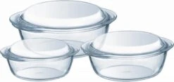 Pyrex Optimum Ovenschalenset 1,4 L - 2,1 L - 3 L - 21 X 18 X 8 Cm - 24 X 20 X 10 Cm - 27 X 23 X 11 Cm -Bbq Gereedschap Winkel 1200x569