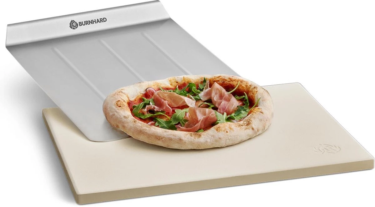 Burnhard Pizzasteen 38 X 30 X 1,5 Cm + Pizzaschep 15 Burnhard Pizzasteen 38 X 30 X 1,5 Cm + Pizzaschep - Afbeelding 13