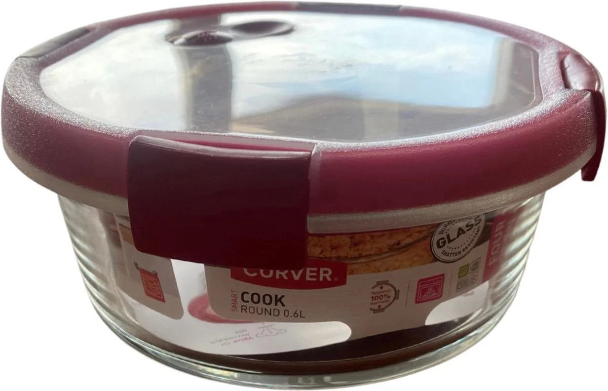 Curver Ovenschaal Klein - 1 Persoon - Ovenschaal Rond - Ovenschaal Met Deksel - Borosilicaat Glas - Breukvast 5 Curver Ovenschaal Klein - 1 Persoon - Ovenschaal Rond - Ovenschaal Met Deksel - Borosilicaat Glas - Breukvast - Afbeelding 3