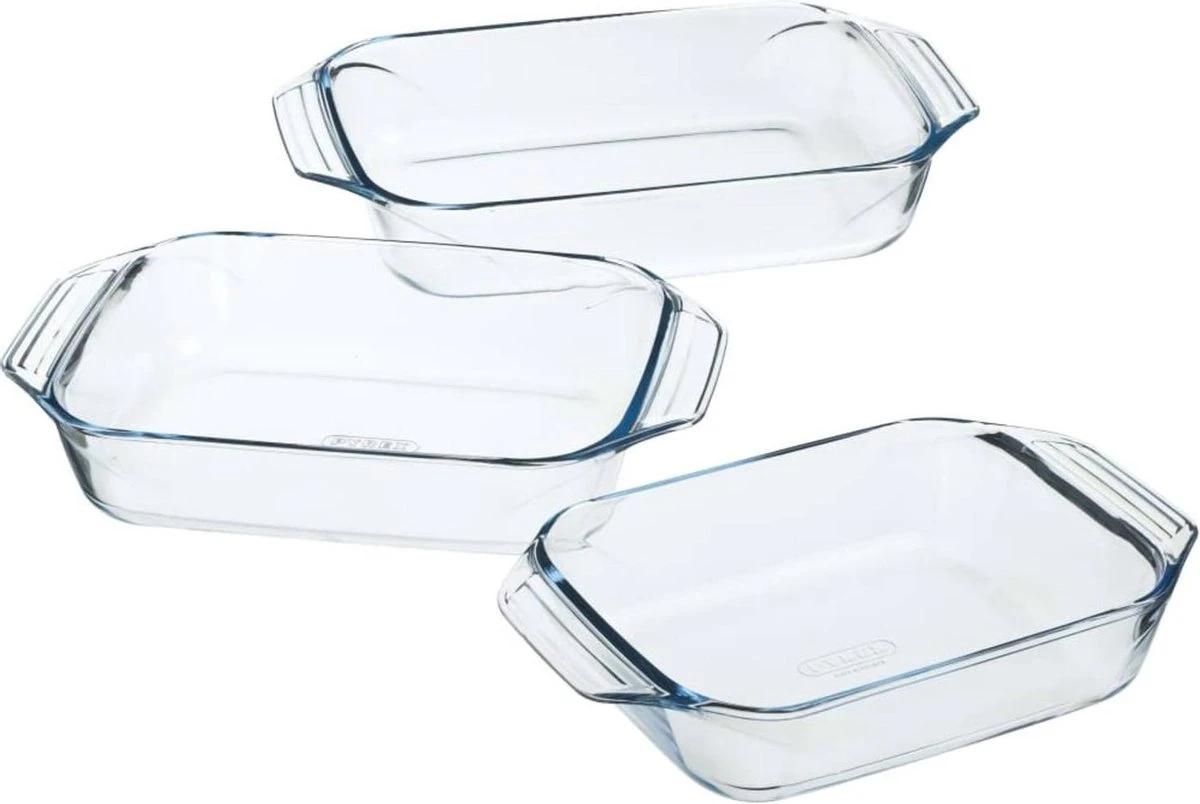 Pyrex Optimum Ovenschalenset 2,1 L - 2,9 L - 3,8 L - 31 X 20 X 6 Cm - 35 X 32 X 6 Cm - 39 X 28 X 7 Cm 3 Pyrex Optimum Ovenschalenset 2,1 L - 2,9 L - 3,8 L - 31 X 20 X 6 Cm - 35 X 32 X 6 Cm - 39 X 28 X 7 Cm
