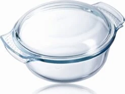 Pyrex Classic Ovenschaal Rond - Inclusief Deksel - Borosilicaatglas - 1,4 Liter - Transparant