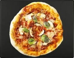 Navaris Pizzasteen XL Voor Oven En Barbecue - Rechthoekige Pizzaplaat 38 X 30 Cm - Inclusief Receptenboek - Keramisch Geglazuurd - Zwart -Bbq Gereedschap Winkel 1200x942 2