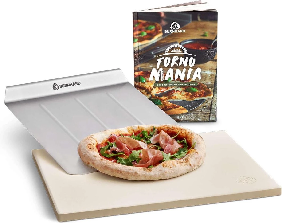 Burnhard Pizzasteen 38 X 30 X 1,5 Cm + Pizzaschep 16 Burnhard Pizzasteen 38 X 30 X 1,5 Cm + Pizzaschep - Afbeelding 14