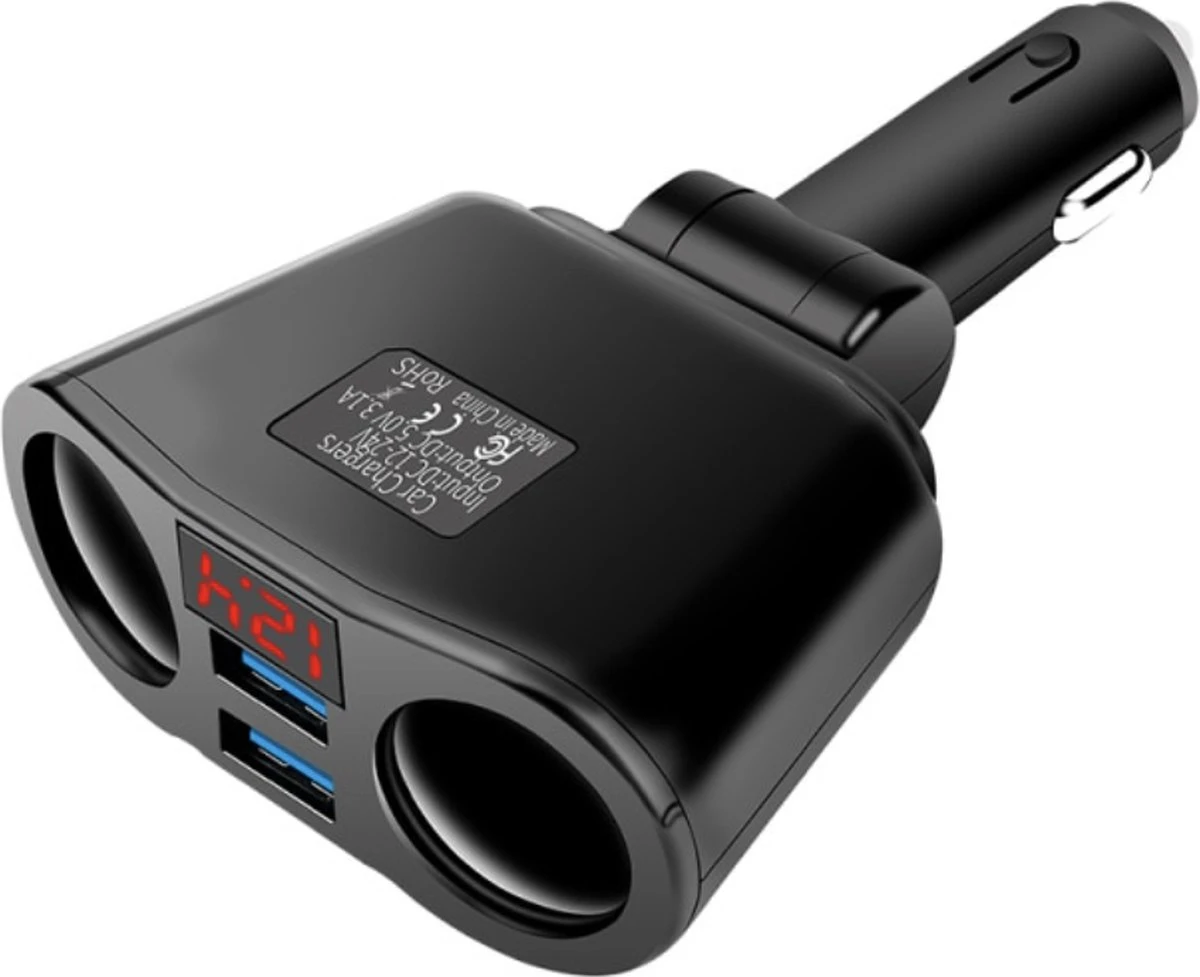 Auto Sigarettenaansteker Splitter - USB Ingang Auto - 2 Sigaretten Aansluitingen - Autolader 4 Auto Sigarettenaansteker Splitter - USB Ingang Auto - 2 Sigaretten Aansluitingen - Autolader - Afbeelding 2