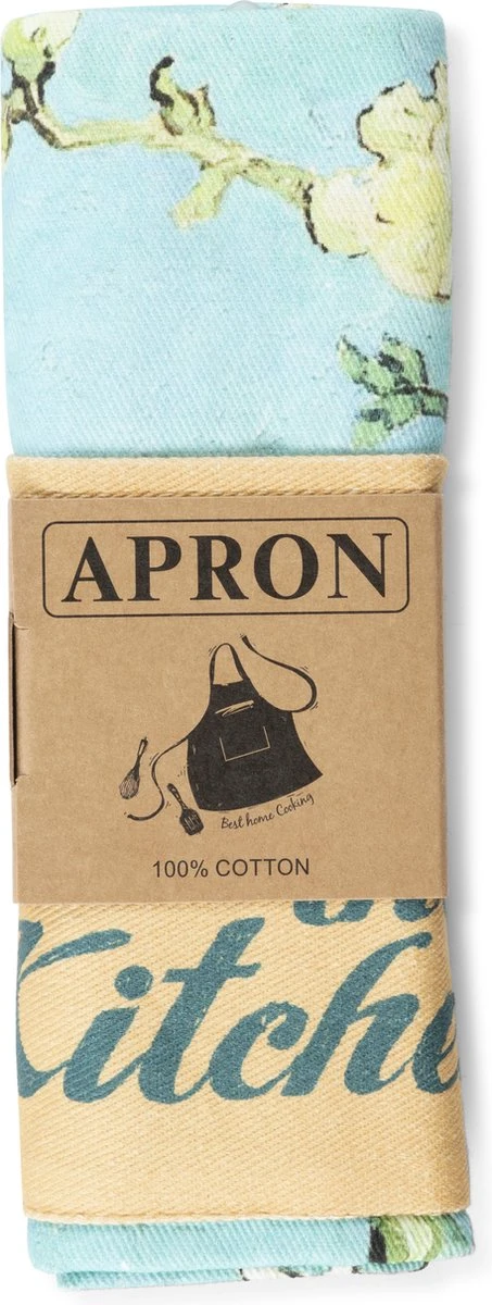 Memoriez Keukenschort Van Gogh Bloesem 100% Katoen 4 Memoriez Keukenschort Van Gogh Bloesem 100% Katoen - Afbeelding 2