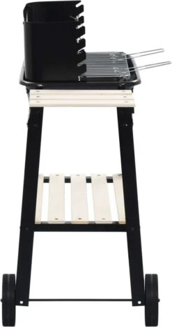 Verrijdbare Barbecue – Houtskool/Briketten - Verstelbare Grillplaat – Houten Tafel – Winscherm – Gewicht 5.9kg 18 Verrijdbare Barbecue – Houtskool/Briketten - Verstelbare Grillplaat – Houten Tafel – Winscherm – Gewicht 5.9kg -Bbq Gereedschap Winkel 630x1200