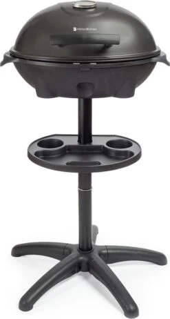 KitchenBrothers Elektrische BBQ - Met Grillplaat - Anti-aanbaklaag - Incl. Plank/Houders - Grilloppervlak 46,5x33,8cm - Tot 300°C - 2400W - Zwart -Bbq Gereedschap Winkel 641x1200