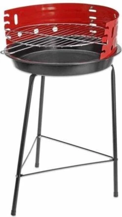 Houtskoolbarbecue Ø33 Cm | Verstelbare Grill BBQ | Halfopen | Zwart / Rood -Bbq Gereedschap Winkel 676x1200 1