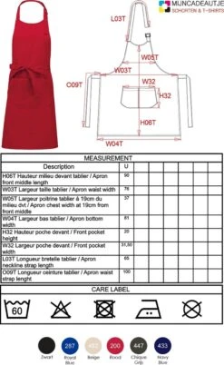 KARIBAN Keukenschort - "Master Chef" - Zwart - Blanco - 75 X 85 Cm -Bbq Gereedschap Winkel 737x1200