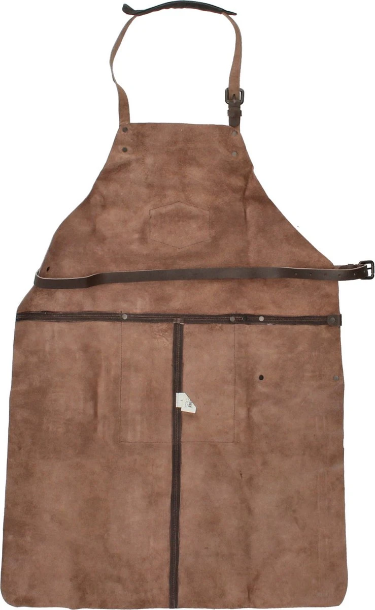 Old West BBQ Schort Barbecue Schort Leer - Bruin 4 Old West BBQ Schort Barbecue Schort Leer - Bruin - Afbeelding 2
