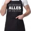 IK STEAK ALLES IN DE FIK! Unisex Schort - Zwart - One Size (volwassenen) - Keuken Schort - Barbeque BBQ Schort - Bedieningsschort - Grappige Teksten - Original Kwoots- Voor Zowel Mannen Als Vrouwen - Verstelbaar - Wasbaar - Cadeau - Apron