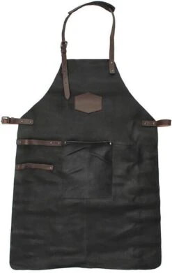 Old West BBQ Schort Barbecue Schort Leer - Zwart -Bbq Gereedschap Winkel 759x1200