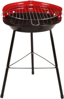 Houtskoolbarbecue Ø33 Cm | Verstelbare Grill BBQ | Halfopen | Zwart / Rood -Bbq Gereedschap Winkel 778x1200