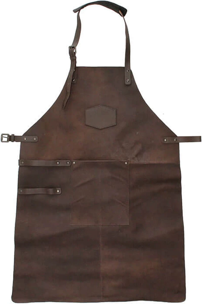 Old West BBQ Schort Barbecue Schort Leer - Bruin 13 Old West BBQ Schort Barbecue Schort Leer - Bruin - Afbeelding 11