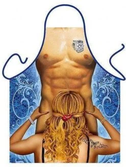 Merkloos Benza Schort Blonde Liefde - Sexy/Leuke/Grappige/Mooie Keukenschort