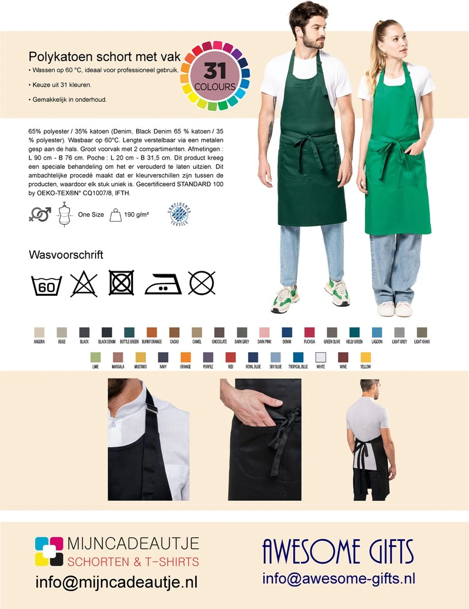 KARIBAN Mijncadeautje - Schort - De Beste Kok Is Toevallig Mijn - MAN - Mooie - Grappige - Leuke Keukenschort - Zwart 4 KARIBAN Mijncadeautje - Schort - De Beste Kok Is Toevallig Mijn - MAN - Mooie - Grappige - Leuke Keukenschort - Zwart - Afbeelding 2
