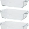 3x Rechthoekige Glazen Mini Ovenschaal 500 Ml 20 X 11 X 5 Cm - Ovenschotel Schalen